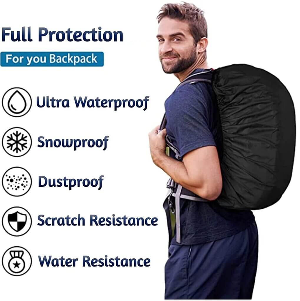 A man  with backpack Rain Cover